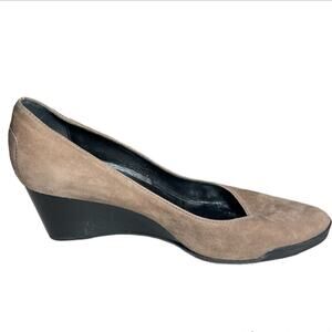 Tod’s Zeppa Gomma Décolleté Brown Suede Wedges